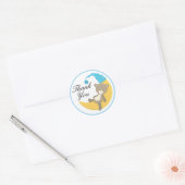 Sticker Rond Teddy Bear sur Crescent Moon Merci (Enveloppe)