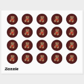 Sticker Rond Teddy Bear Valentine (Feuille)