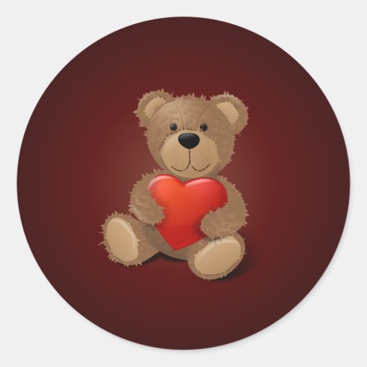 Sticker Rond Teddy Bear Valentine (Devant)