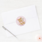 Sticker Rond Teddy Girl Pâques (Enveloppe)