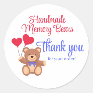 Sticker Rond Teddy Memory Bear Merci