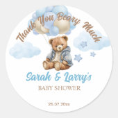 Sticker Rond Teddy ours baby shower bearly attend mignonette te (Devant)
