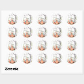 Sticker Rond Teddy ours pique-nique bois forêt animaux sur mesu (Feuille)