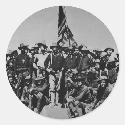 Sticker Rond Teddy's Colts Teddy Roosevelt Rough Riders 1898 (Devant)