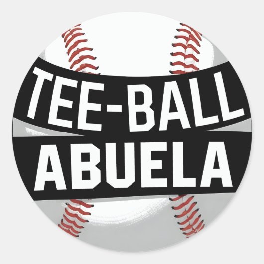 Sticker Rond Tee-Ball Abuela Latina Teeball Grandma (Devant)