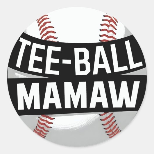 Sticker Rond Tee-Ball Mamaw Funny Teeball Grandma (Devant)