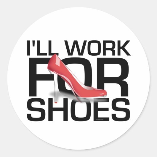 Sticker Rond TEE I Work For Chaussures (Devant)