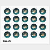 Sticker Rond TEE Joli slogan de sommeil (Feuille)