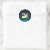 Sticker Rond TEE Joli slogan de sommeil (Sac)