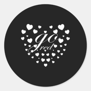 Sticker Rond Tee Mois de la santé du cœur rouge American Heart