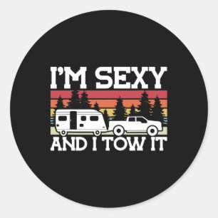 Sticker Rond Tee Pull Car Cadeaux Camping Randonnée Et Autres C