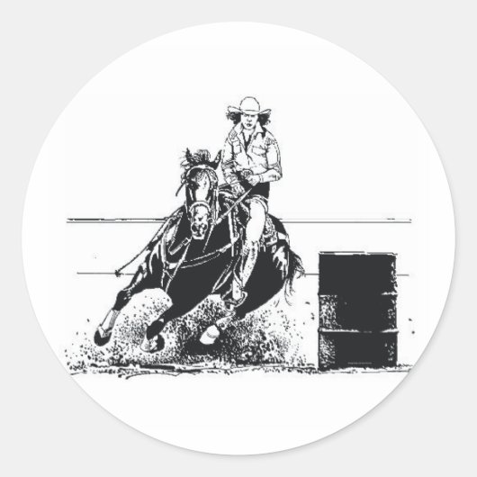 Sticker Rond TEE Rodeo Cowgirl (Devant)