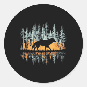Sticker Rond Tee - shirts cool Graphic Wolf Nature - Uni-adulte