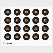 Sticker Rond Tee - shirts graphiques d'automne - Bonjour automn (Feuille)