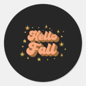 Sticker Rond Tee - shirts graphiques d'automne - Bonjour automn (Devant)