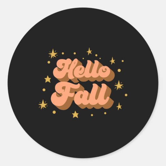 Sticker Rond Tee - shirts graphiques d'automne - Bonjour automn (Devant)