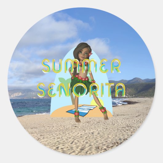 Sticker Rond TEE Summer Senorita (Devant)