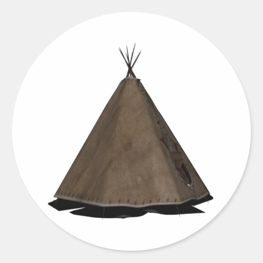 Sticker Rond teepee amérindienne (Devant)