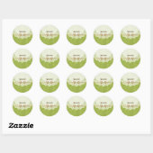 Sticker Rond Teint blanc avec dentelle et burla vert citron (Feuille)