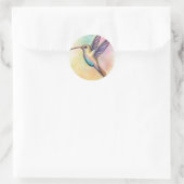 Sticker Rond Teintes pastel mignonnes colibri en vol (Sac)