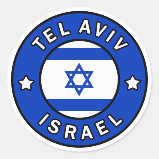 Sticker Rond Tel Aviv Israël (Devant)