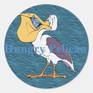 Sticker Rond TEL Pélican affamé