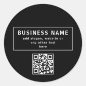 Sticker Rond Télécharger le code QR ou le logo | Noir moderne (Devant)