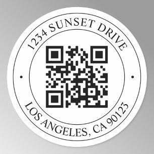 Sticker Rond Téléchargez votre propre code QR et votre texte pe