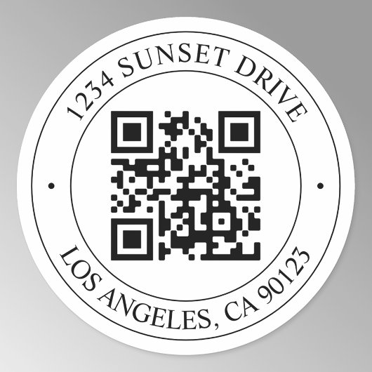 Sticker Rond Téléchargez votre propre code QR et votre texte pe