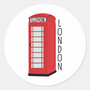Sticker Rond Téléphone de Londres