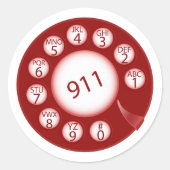 Sticker Rond Téléphone d'urgence (Devant)