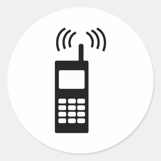 Sticker Rond téléphone portable celly mobil pratique (Devant)