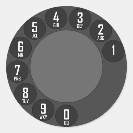 Sticker Rond Téléphone Rotary (Devant)