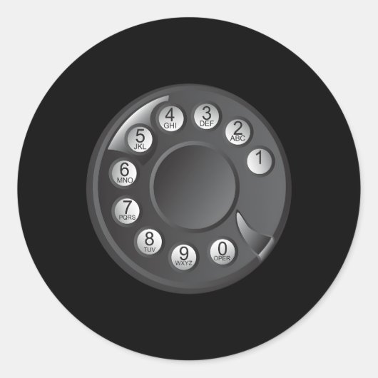 Sticker Rond Téléphone Rotary Halloween Téléphone (Devant)