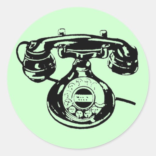 Sticker Rond Téléphone vintage (Devant)