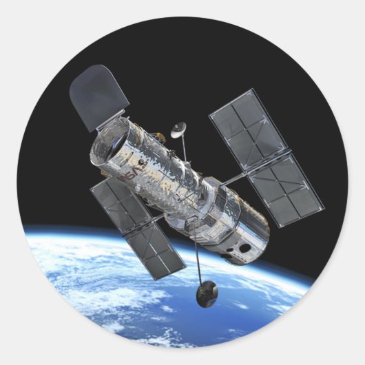 Sticker Rond Télescope Spatial Hubble Sur Terre Orbit Photo NAS (Devant)
