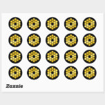 Sticker Rond Télescope spatial James Webb<br><div class="desc">Sticker rond classique du télescope spatial James Webb ...  18 hexagones couverts d'or composent le miroir principal.</div>