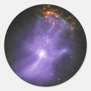 Sticker Rond Télescopes X-Ray Ghomajorité Cosmique Main