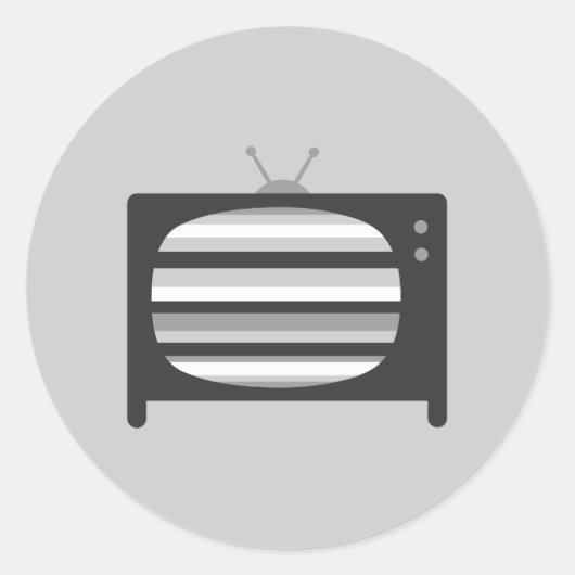 Sticker Rond Télévision rétro (Devant)