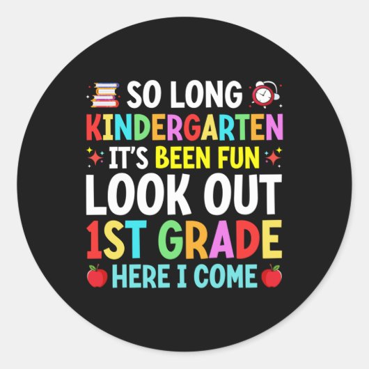 Sticker Rond Tellement long jardin d'enfants Diplômé Enseignant (Devant)