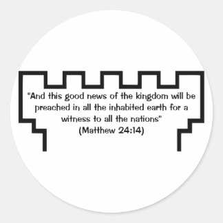 Sticker Rond Témoin de Jéhovah Watchtower Matthieu 24:14 Sticke