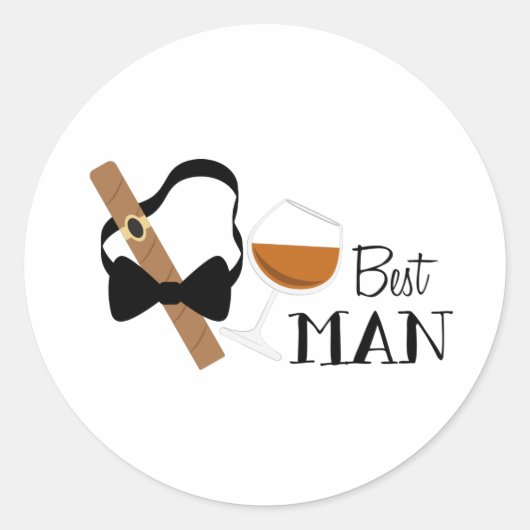 Sticker Rond Témoin de mariage (Devant)