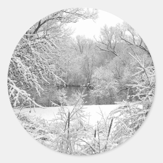 Sticker Rond Tempête de neige (Devant)