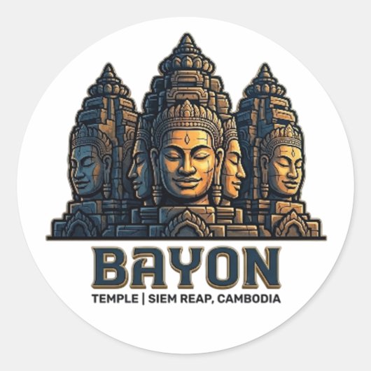 STICKER ROND TEMPLE DE BAYON (Devant)