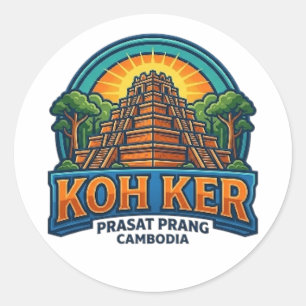 STICKER ROND TEMPLE DE KOH KER