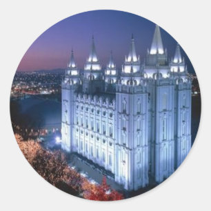 Sticker Rond Temple de Mormon