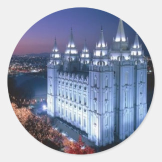 Sticker Rond Temple de Mormon