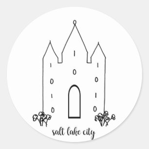Sticker Rond temple de salt lake city utah simple moderne