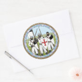 Sticker Rond Temple des Chevaliers Médiévaux (Enveloppe)