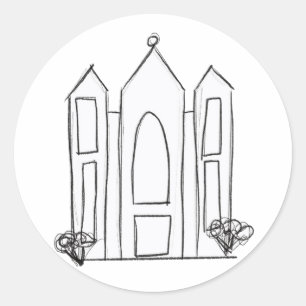 Sticker Rond Temple mormon simple moderne LDS Salt Lake City 